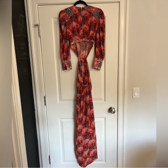 ba&sh Gabriel Cut Out Open Back Floral Print Maxi Dress - Picture 10 of 10